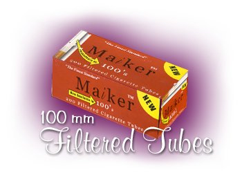 100 mm Filtered cigarette Tubes