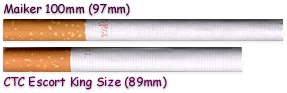 Comparison of Maiker 100mm and Escort King-Size tubes