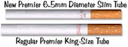 Comparison of cigarette tube diameters